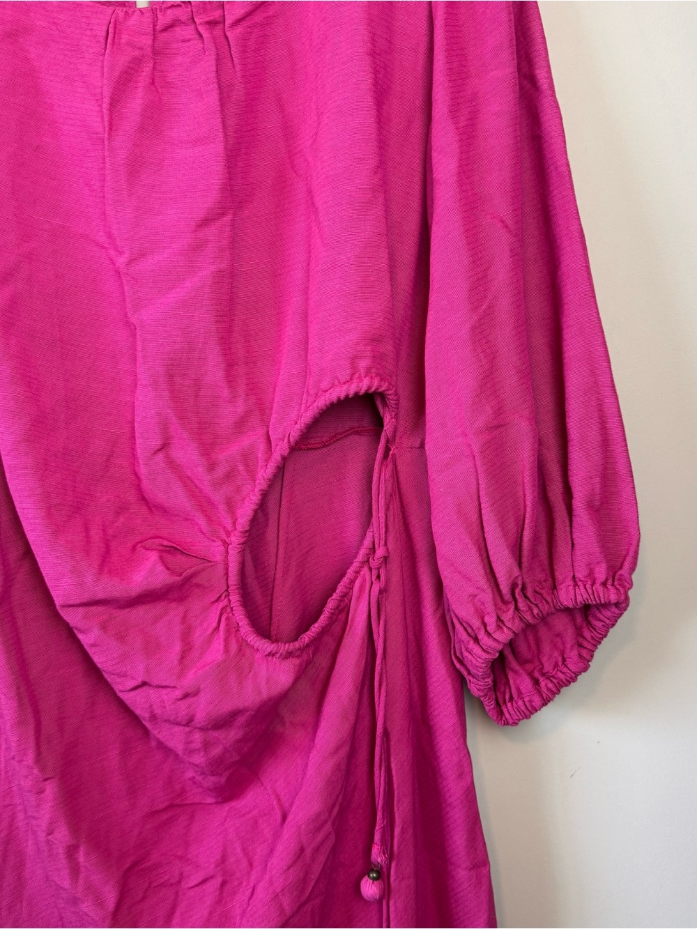 Farm Rio Blouson Sleeve Cut Out Long Sleeve Dress L - Picture 5 of 7